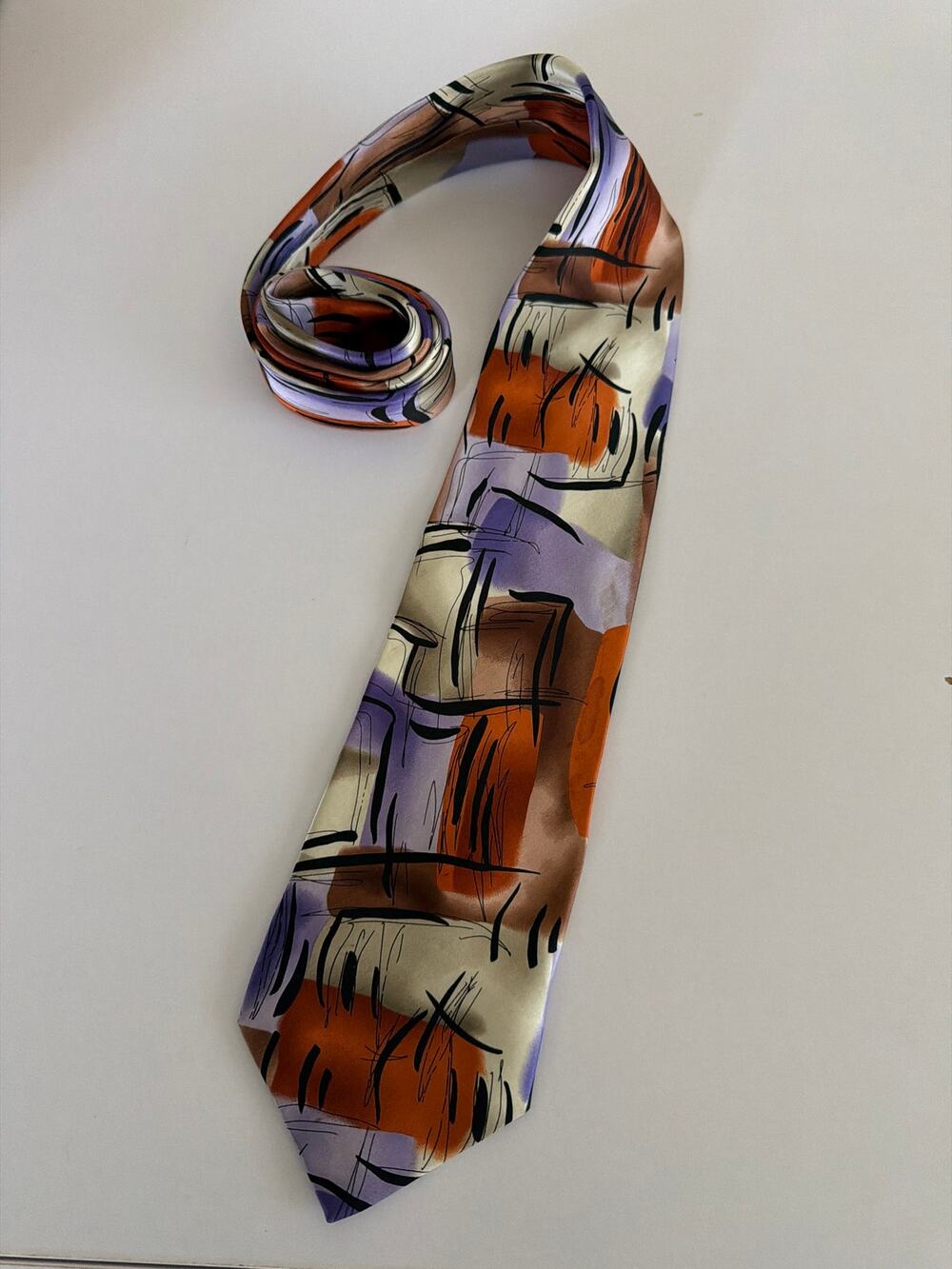 Vintage 90s J Garcia 100% Silk Tie Scales Collection 29 Grateful Dead Abstract